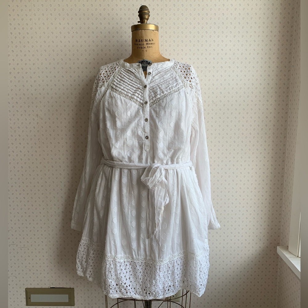 Anthropologie Ivory Ophelia Eyelet Dress sz 2X TP2